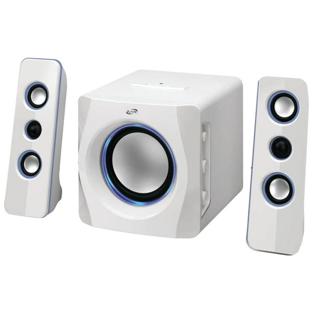 Bluetooth 2.1 Ch Home Music System w/LED Lights White